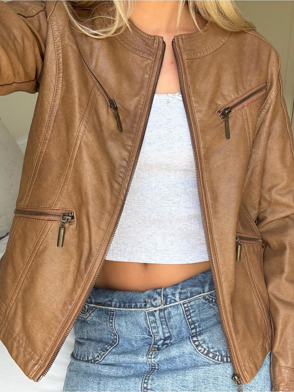 90's y2k leather jacket